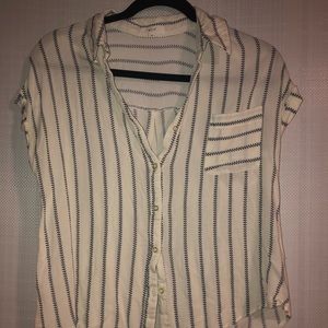 Off White + Navy Top